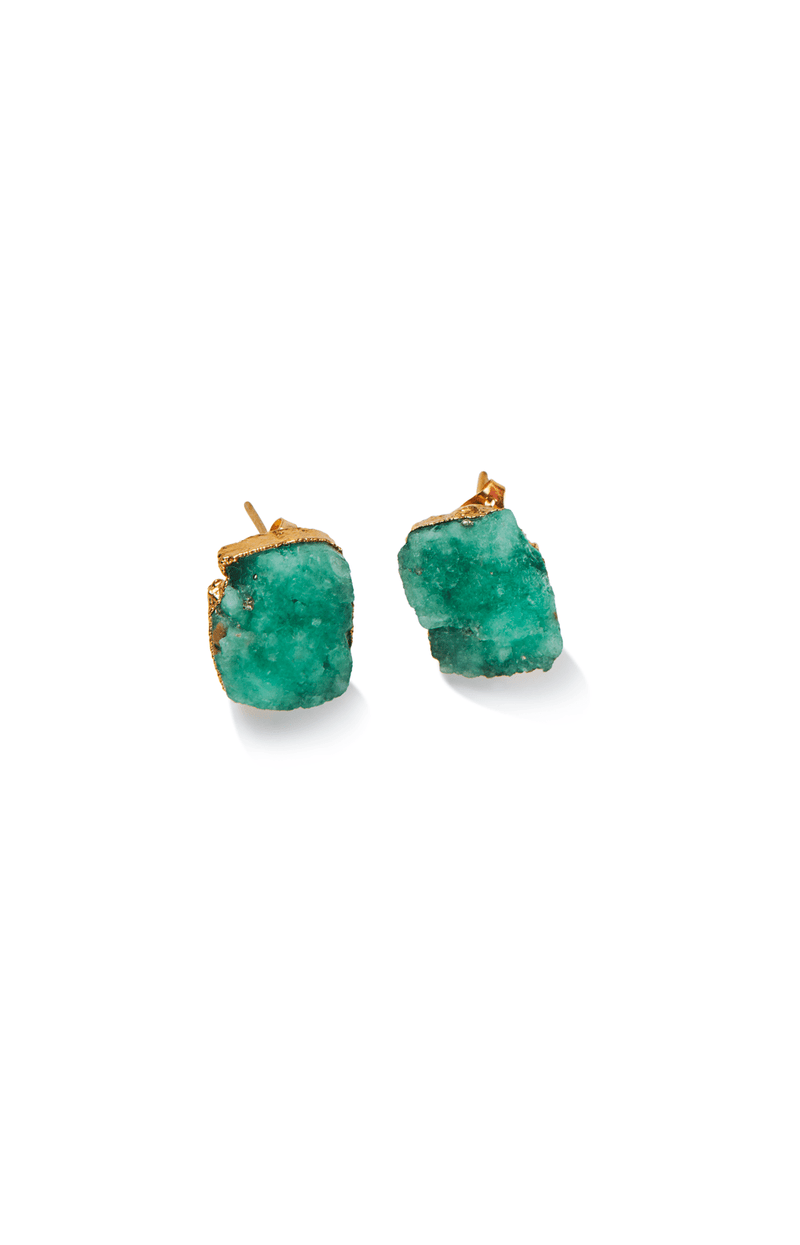 Americae jewelry Green The Raw Emerald Earrings