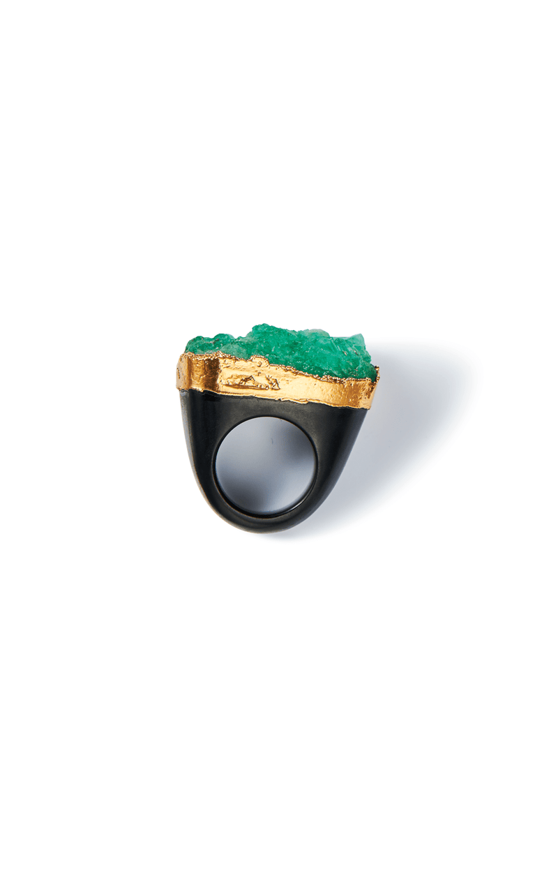 The Raw Emerald Ring