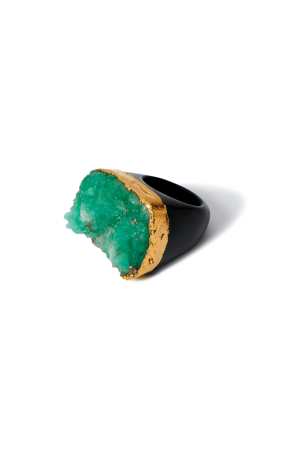 Plated rough emerald ring Plated rough emerald ring